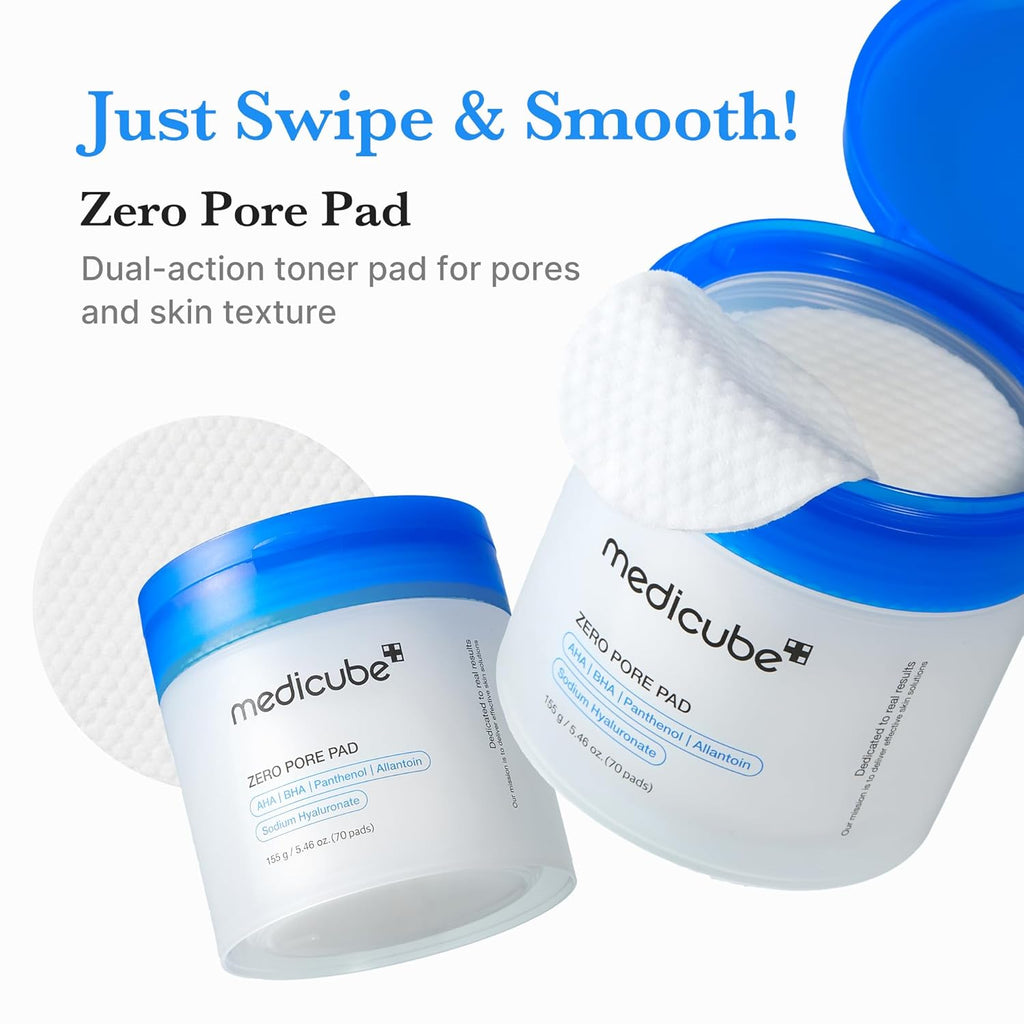 Transform Your Skin with Zero Pore Pad 2.0 | Dual-Textured Exfoliating Facial Pads Infused with AHA & BHA for Pore Care | 70 Count of Korean Beauty Essentials