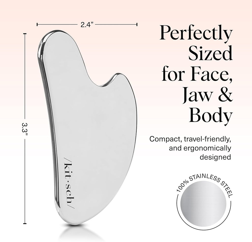 Elevate Your Skincare Routine with Our Premium Stainless Steel Gua Sha Facial Tool - Achieve a Sculpted Jawline and Radiant Skin!