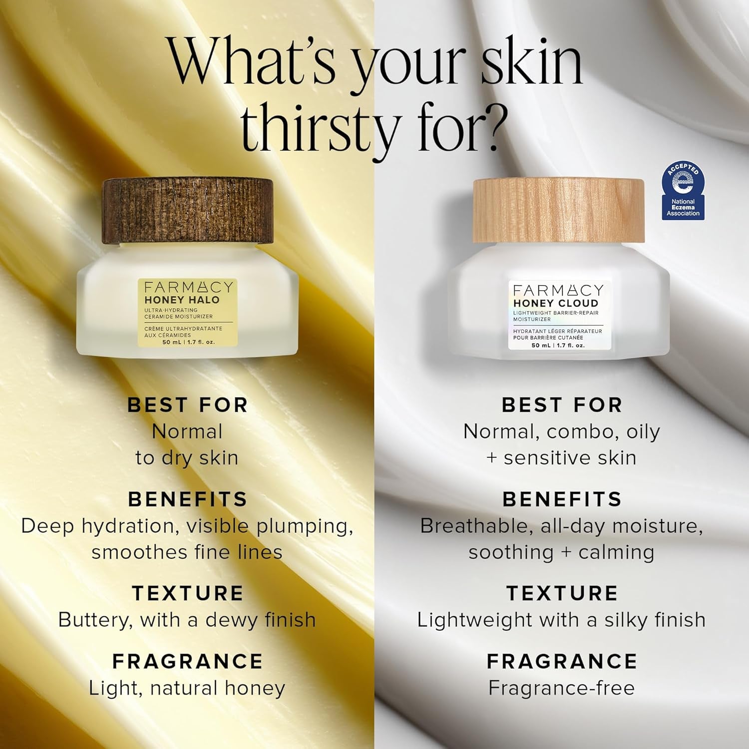 Ceramide Face Moisturizer - Honey Halo Ultra Hydrating Facial Moisturizer with Buckwheat Honey + Ceramides - Helps Restore Barrier + Replenish Dryness - Plumping Skin Care for Dry Skin (50Ml)