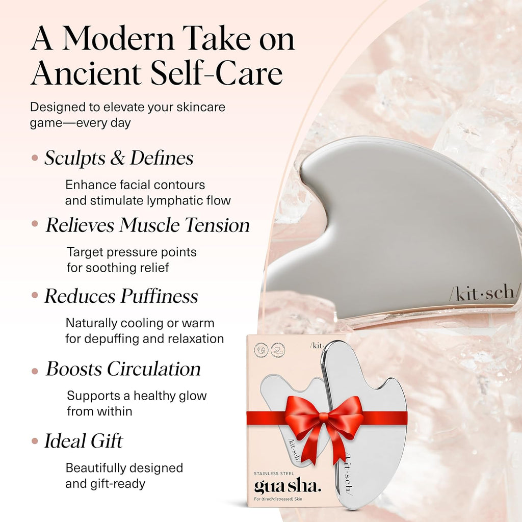 Elevate Your Skincare Routine with Our Premium Stainless Steel Gua Sha Facial Tool - Achieve a Sculpted Jawline and Radiant Skin!