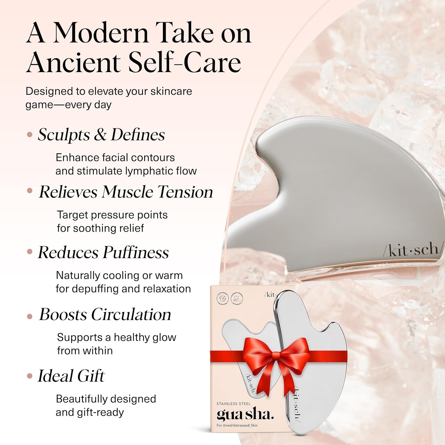 Elevate Your Skincare Routine with Our Premium Stainless Steel Gua Sha Facial Tool - Achieve a Sculpted Jawline and Radiant Skin!