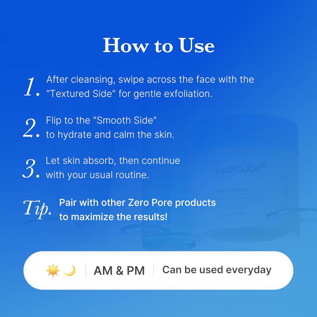 Transform Your Skin with Zero Pore Pad 2.0 | Dual-Textured Exfoliating Facial Pads Infused with AHA & BHA for Pore Care | 70 Count of Korean Beauty Essentials