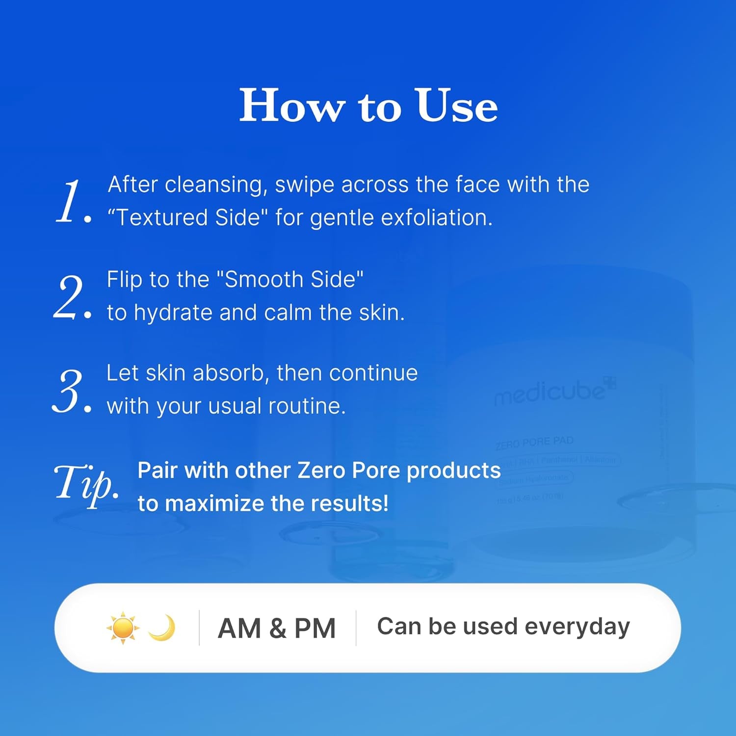 Transform Your Skin with Zero Pore Pad 2.0 | Dual-Textured Exfoliating Facial Pads Infused with AHA & BHA for Pore Care | 70 Count of Korean Beauty Essentials