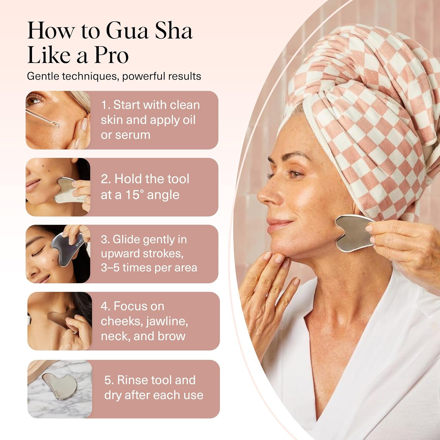 Elevate Your Skincare Routine with Our Premium Stainless Steel Gua Sha Facial Tool - Achieve a Sculpted Jawline and Radiant Skin!