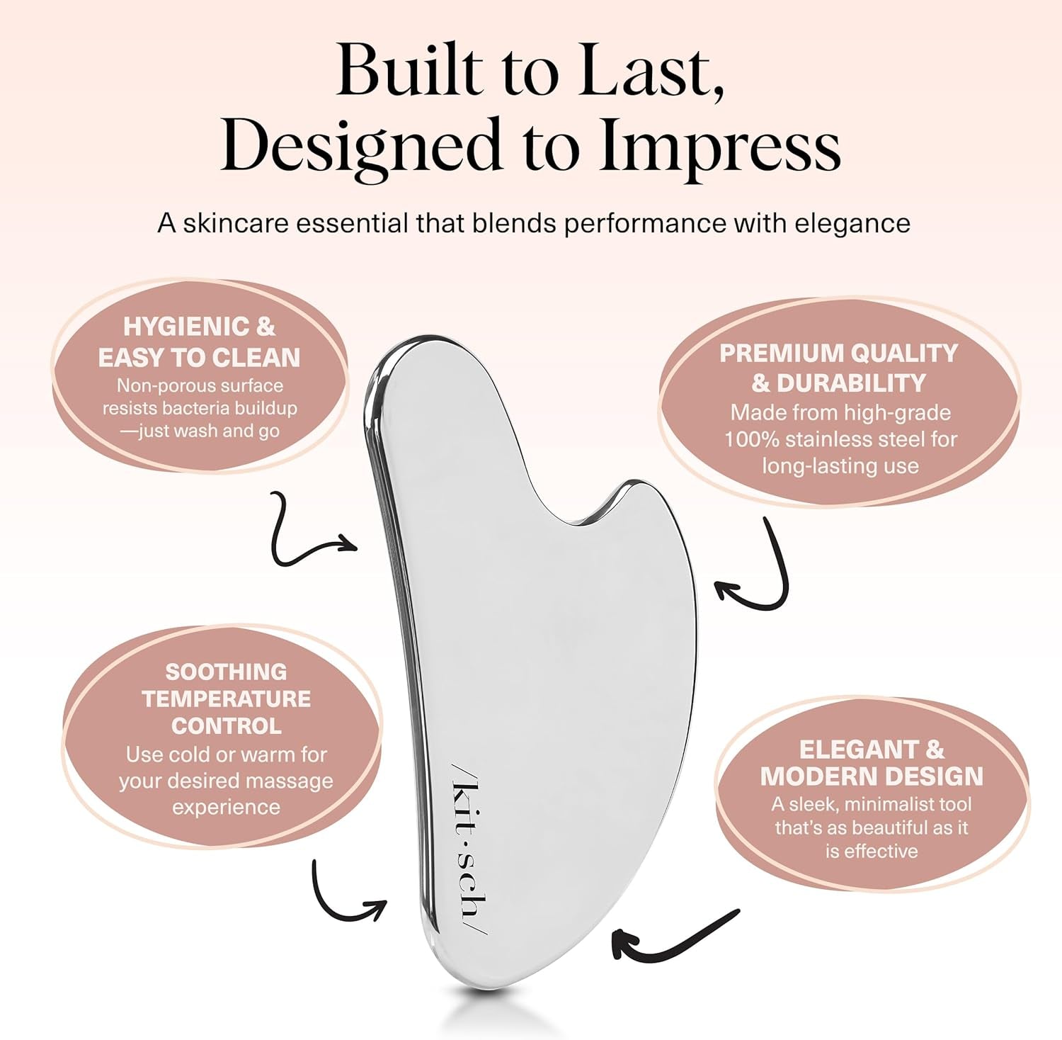 Elevate Your Skincare Routine with Our Premium Stainless Steel Gua Sha Facial Tool - Achieve a Sculpted Jawline and Radiant Skin!